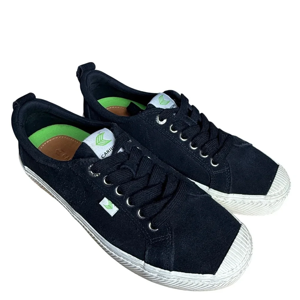 Cariuma‎ OCA Low Black Canvas Suede Sneakers Womens 9.5 Mens 8 100102B01M